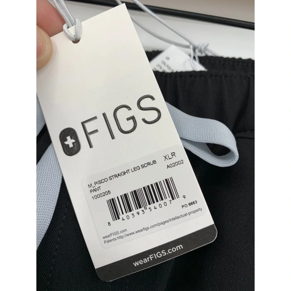 Figs Pisco Straight Leg Scrub Pant Mens XL Black Technical Comfort Medical NEW
